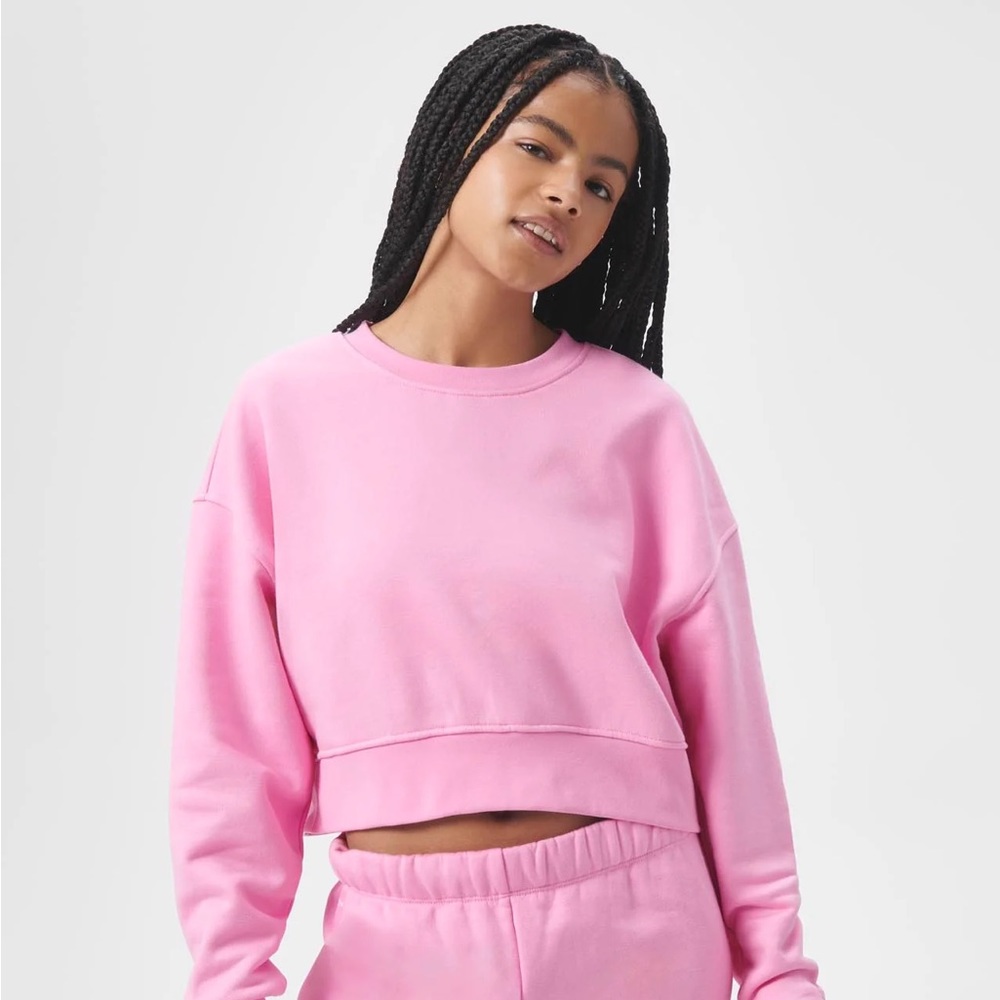 Hot Pink Cropped Sweatshirt